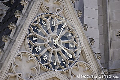 Marble and golden clock Stock Photo