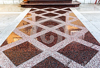Marble or granite floor slabs for outside pavement flooring. Stock Photo