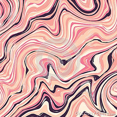 Marble or ink pattern. Wavy stripes colorful bright painted vector background. Abstract fashion texture. Graphic style for wallpap Vector Illustration