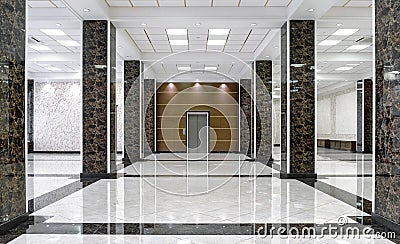 Marble interior of a luxury lobby of company or hotel Stock Photo