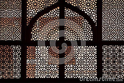 Marble lattice of the tomb. Fatehpur Sikri, India Stock Photo