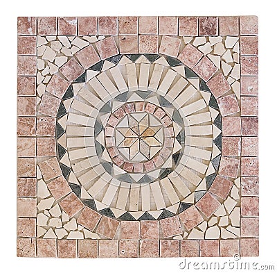Marble mosaic with medallion shape Stock Photo