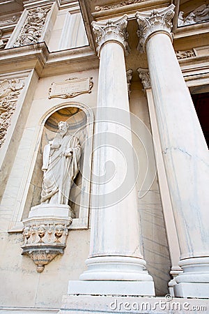 marble in old historical construction italy europe milan statue Stock Photo