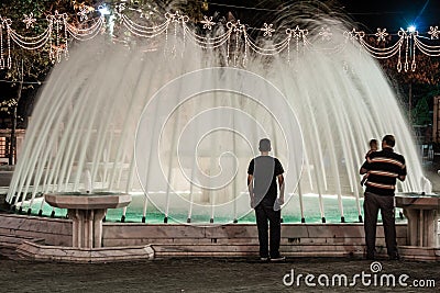 Marble Ornamental Sprinkler Pond near Eyup Mosque Editorial Stock Photo