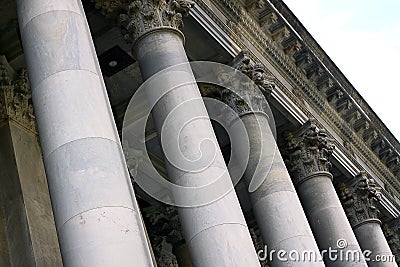 Marble Pillars. Parliament House, Adelaide Stock Photo