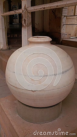 Marble pot ancient Stock Photo