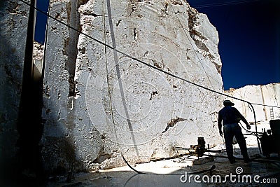 Marble quarry worker Stock Photo