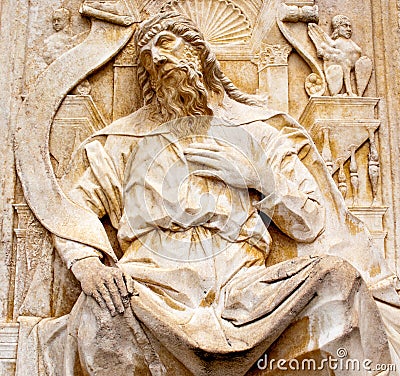 Marble relief biblical Stock Photo