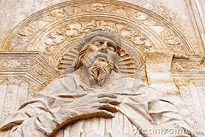 Marble relief biblical Stock Photo