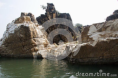 Marble Rocks at Bedaghat Stock Photo