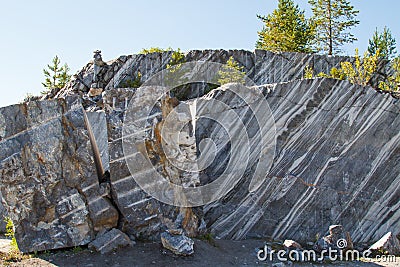 Marble rocks in the wild. Stock Photo
