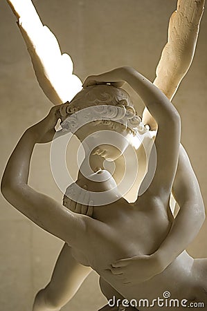 Marble sculpture Cupid and Psyche by Antonio Canov Editorial Stock Photo