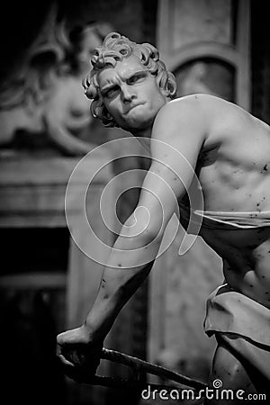 Marble sculpture David by Gian Lorenzo Bernini Editorial Stock Photo