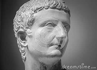 Marble sculpture of the emperor Tiberius Editorial Stock Photo