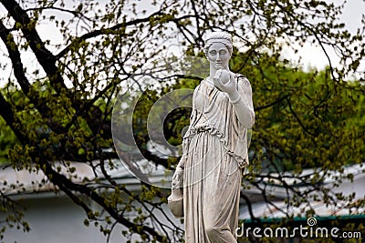 Marble statue of the Greek goddess Hera or the Stock Photo