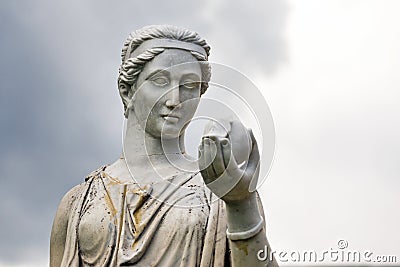 Marble statue of the Greek goddess Hera or the Stock Photo