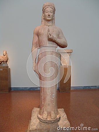 Marble statue in Greek museum Editorial Stock Photo
