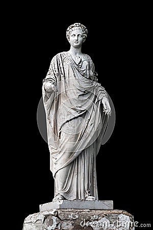 Marble statue of roman Ceres or greek Demeter Stock Photo