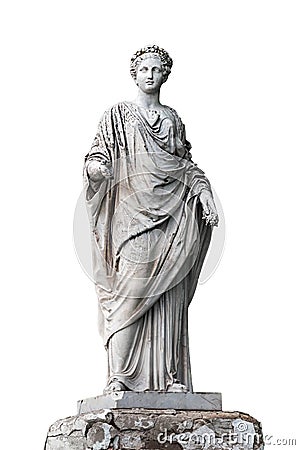 Marble statue of roman Ceres or greek Demeter Stock Photo
