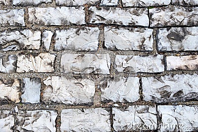 Marble stone, granite empty floor with cement, cobblestone walkway background texture. Copy space Stock Photo