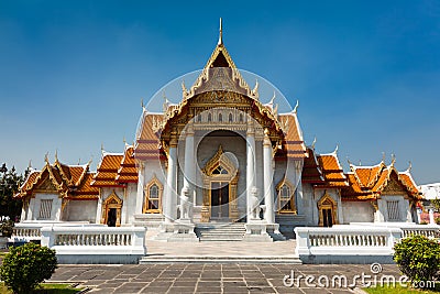 Marble temple in Bangkok Stock Photo