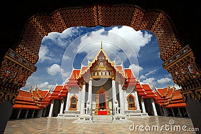 Marble Temple Bangkok Thailand Stock Photo