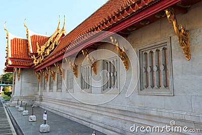 The Marble Temple, Wat Benchamabopit Dusitvanaram in Bangkok, Th Stock Photo