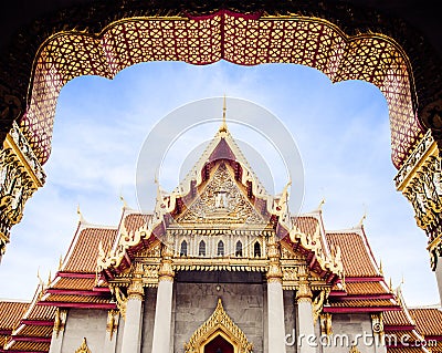 The Marble Temple, Wat Benchamabopitr Dusitvanaram Bangkok THAILAND Stock Photo