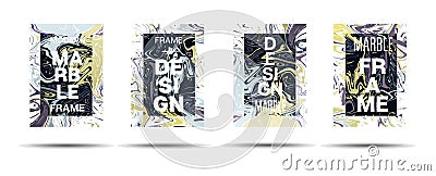 Suminagashi Liquid Paint Technical Ad, Music Poster, Motivational Card, Cover Background. Gradient Overlay Border, Abstract Vector Vector Illustration