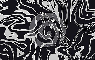 Marble texture. Dynamic liquid pattern in silver. Golden wavy lines. Vector fluid background for your design project. Vector Illustration