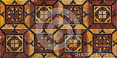 Marble tiles for interior design. Mosaic made of natural polished stone. Stock Photo