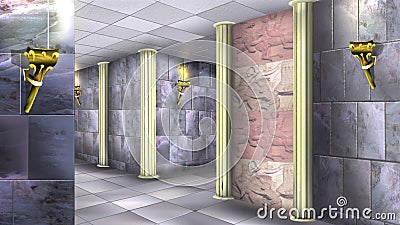 Marble Walls of the Ancient Maze 04 Stock Photo
