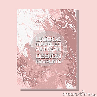 Marbled pink abstract background. Liquid marble pattern. Vector fluid texture. Business template design. Vector Illustration