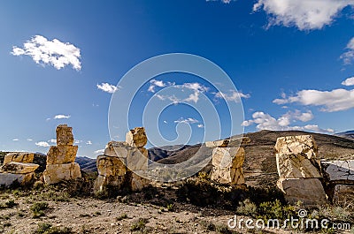 Marbles blocks towers Stock Photo