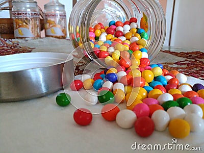 Marbles candy with colorful colors Stock Photo