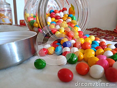 Marbles candy with colorful colors Stock Photo