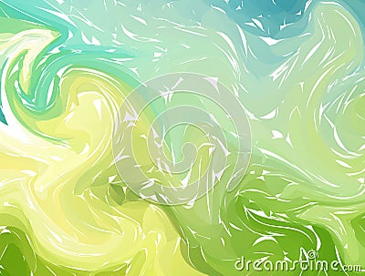 Marbling. Green Blue Marble texture. Paint splash. Colorful fluid. Abstract liquid colored background. Vector Illustration