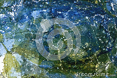 Marbling green blue texture Stock Photo