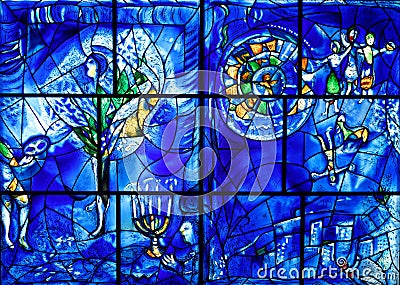 Marc Chagall Stained Glass, Chicago Institute of Art Editorial Stock Photo
