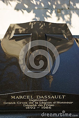 Marcel Dassault Aircraft Industrialist Tomb Paris Editorial Stock Photo