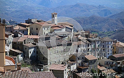 Marcetelli Old Italian town, Rieti, Italy Editorial Stock Photo