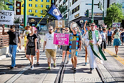 March Against Racsim Tucson Editorial Stock Photo