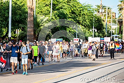 March Against Racsim Tucson Editorial Stock Photo