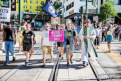 March Against Racsim Tucson Editorial Stock Photo