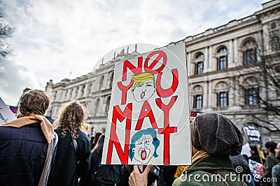 March against Trump policies Editorial Stock Photo