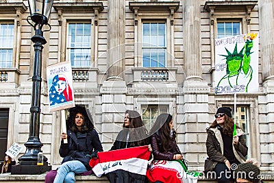 March against Trump policies Editorial Stock Photo