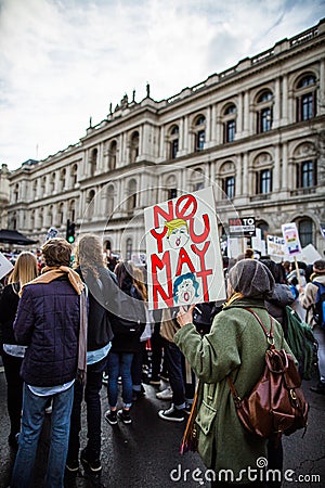 March against Trump policies Editorial Stock Photo