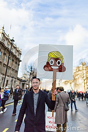 March against Trump policies Editorial Stock Photo