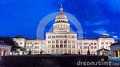 MARCH 1, 2018, ,AUSTIN STATE CAPITOL BUILDING, TEXAS - Texas State Capitol Building at. StructureCityCity, Dusk Editorial Stock Photo
