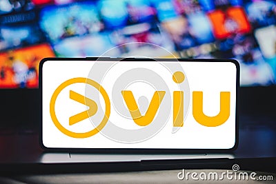 March 1, 2024, Brazil. In this photo illustration, the Viu logo is displayed on a smartphone screen Cartoon Illustration